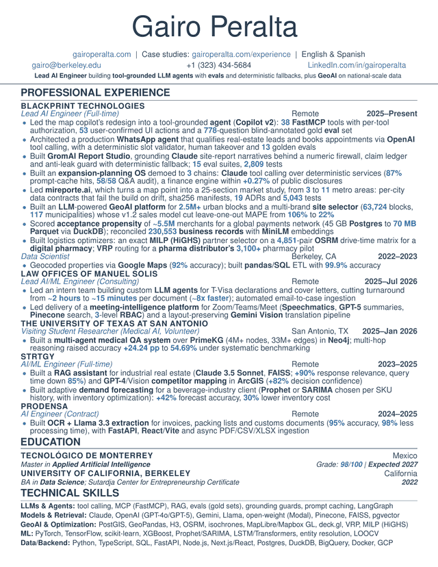 Preview of Gairo Peralta’s résumé (opens the PDF)